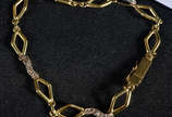 Antiga pulseira de ouro e com brilhantes - 7,3gr. - Antiga pulseira de ouro e com brilhantes - 7,3gr.