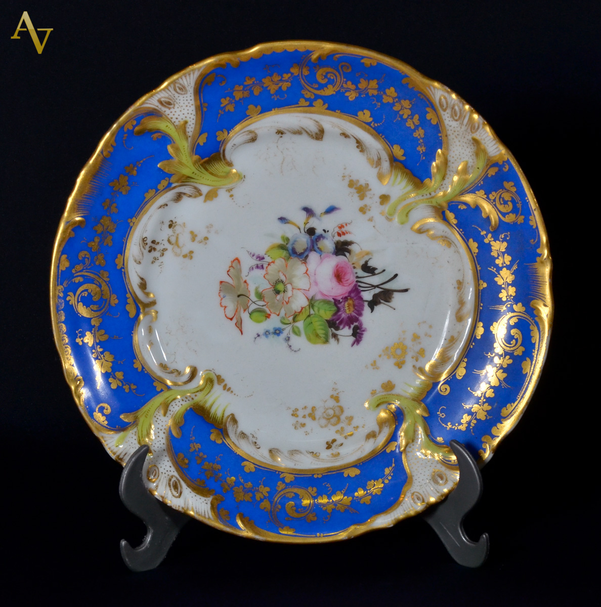 Prato de porcelana francesa Vieux Paris, de coleção, decorado com...