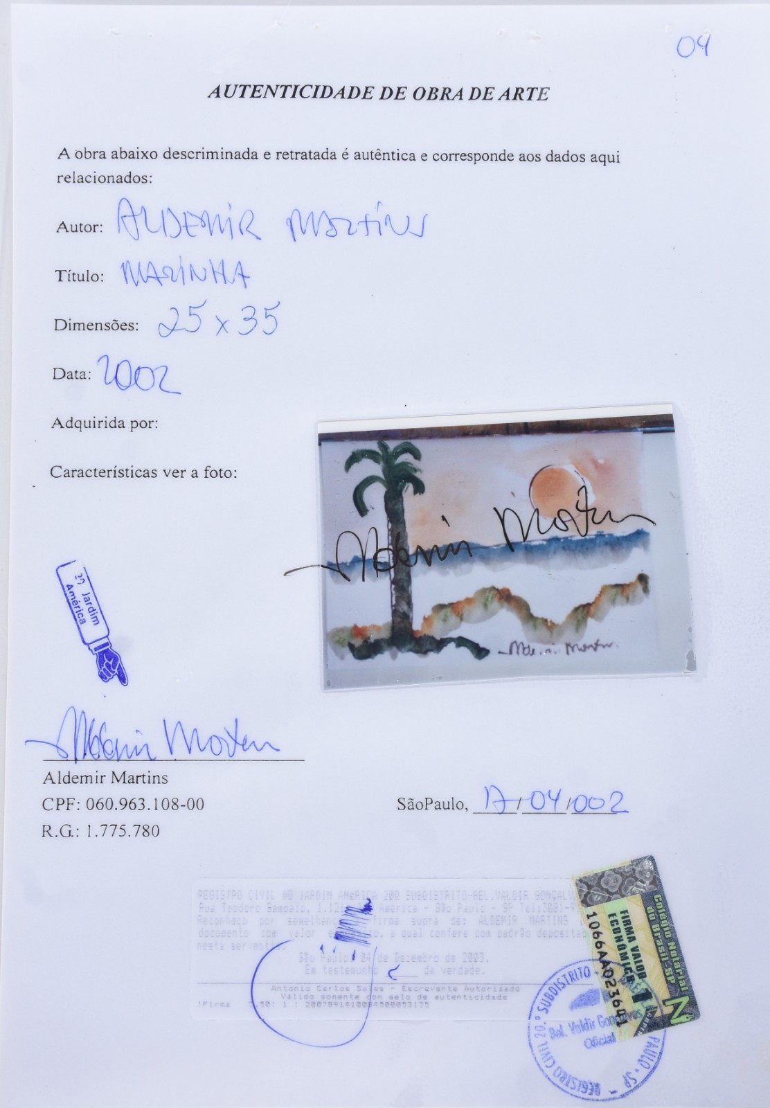 Aldemir Martins (1922-2006), Paisagem - foto 5 de 5