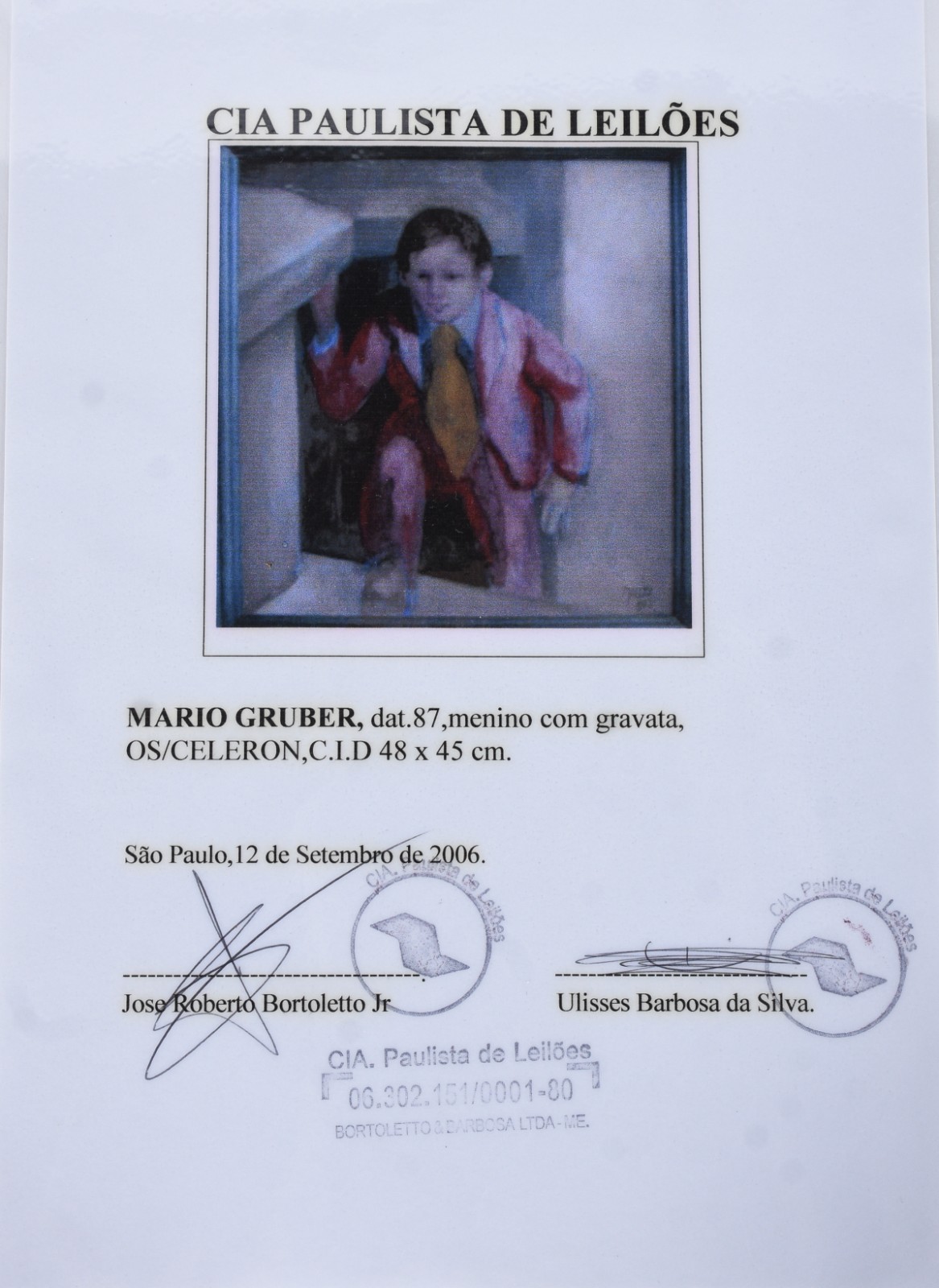 Mário Gruber (1927-2011), Menino Com Gravata - foto 6 de 6