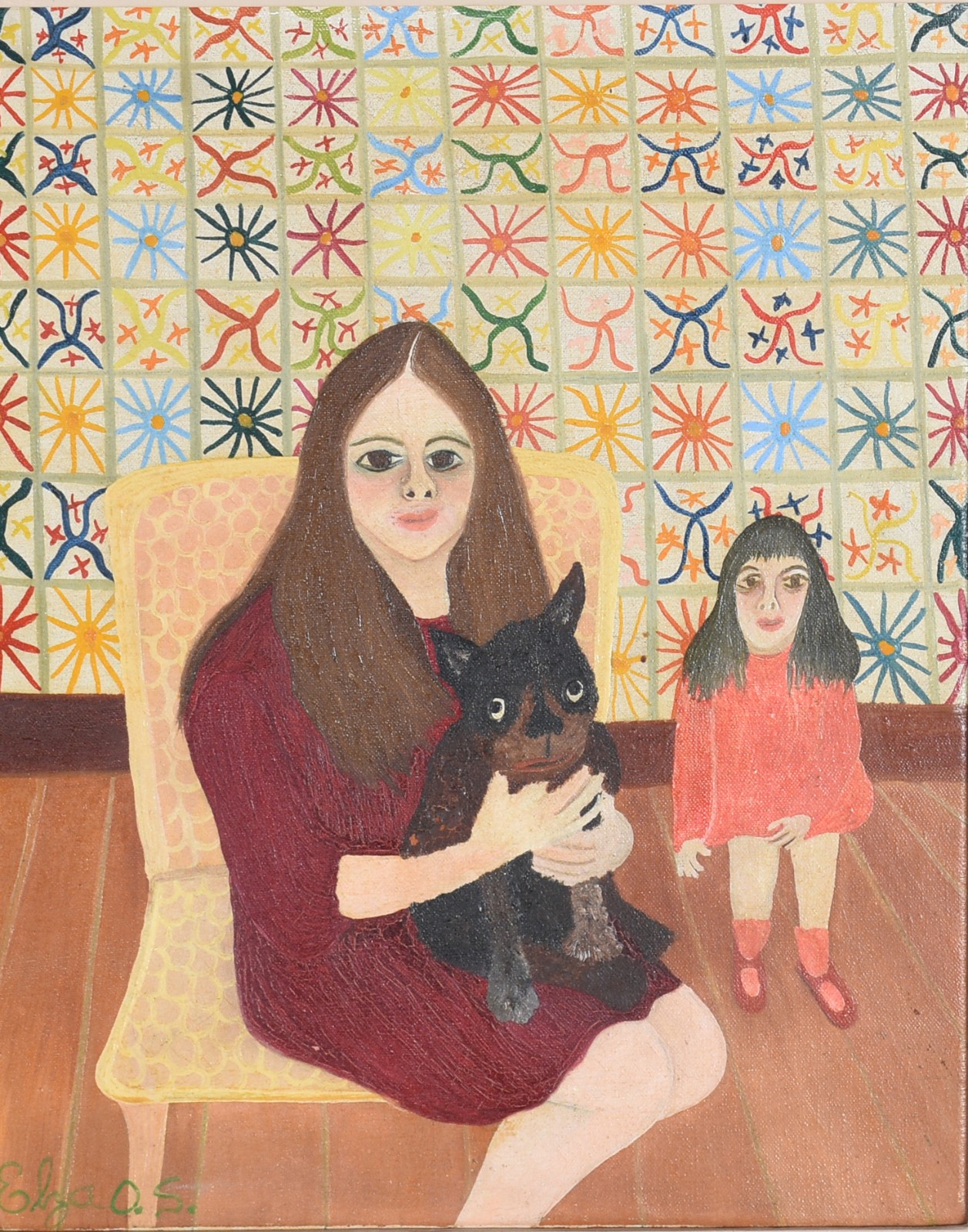 Elza O. S. (1928-2007), Moças com cãozinho - foto 1 de 4