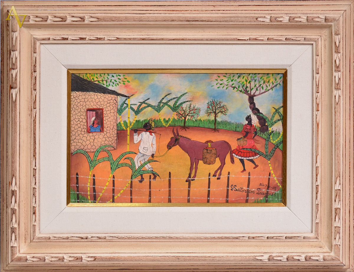 HEITOR DOS PRAZERES - O homem do burro -ose - 30 x 48. Acompanha...