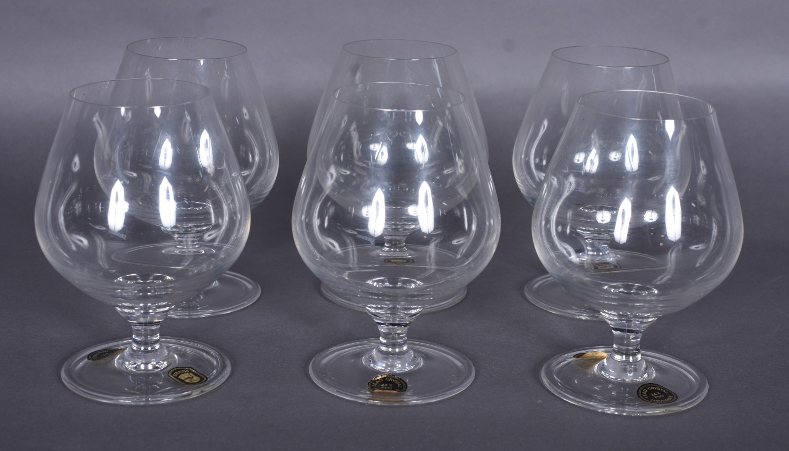Seis taças para conhaque de cristal. - foto 1 de 5