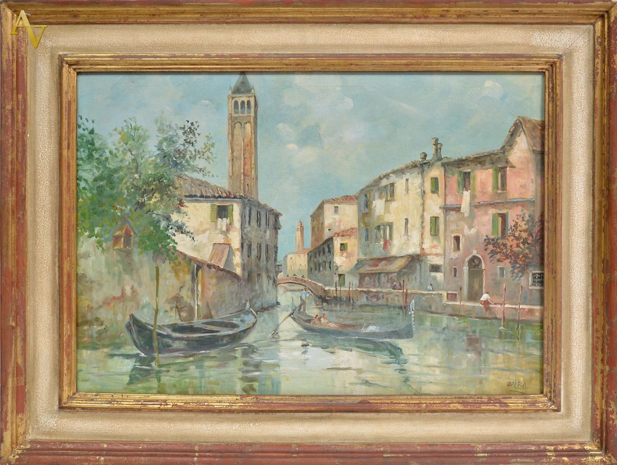 Quadro Italiano - Marinha - ost - ass. nao identificada - Med. 55 x 77