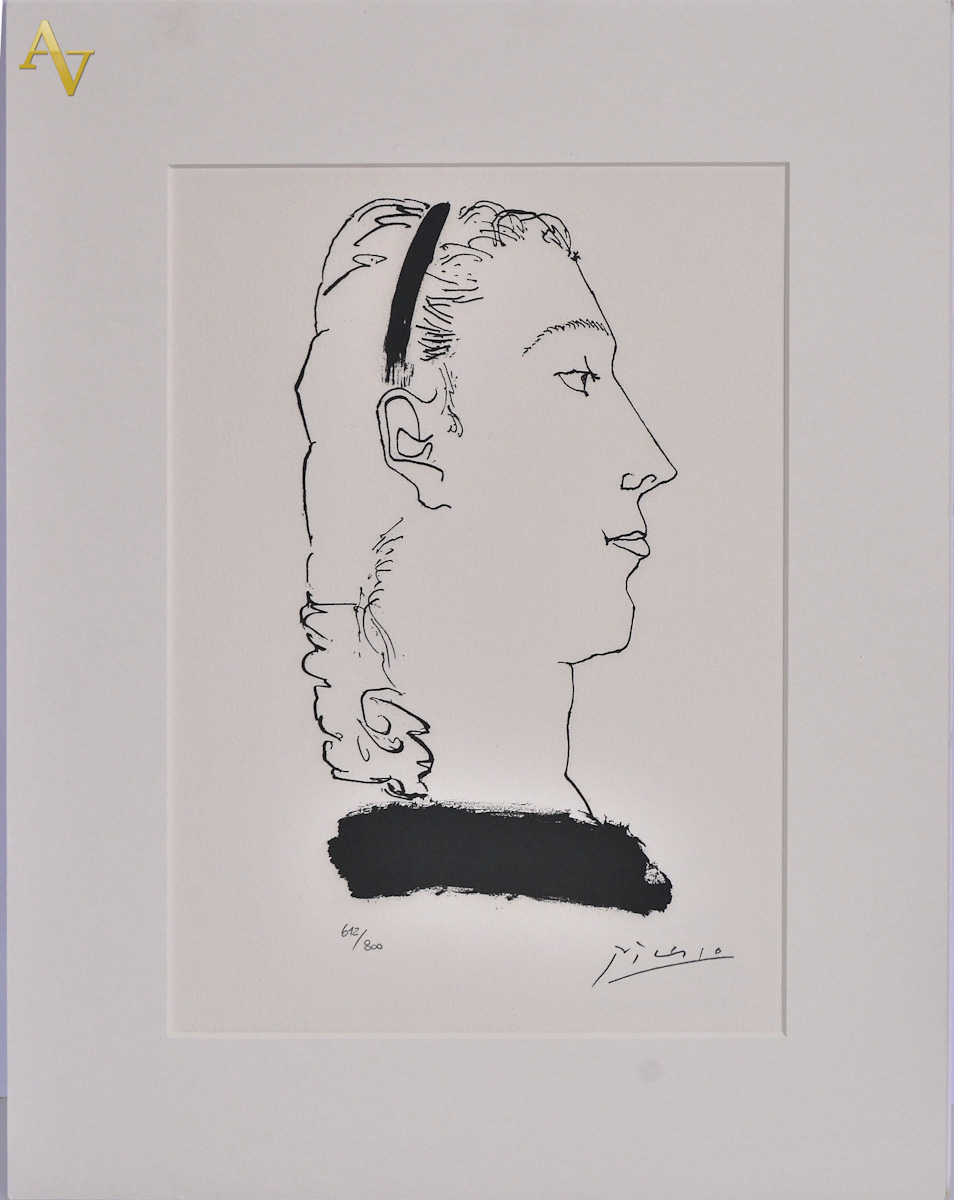 PICASSO - Gongora Planche III - Tete de Dante Hautaine Avec Un...