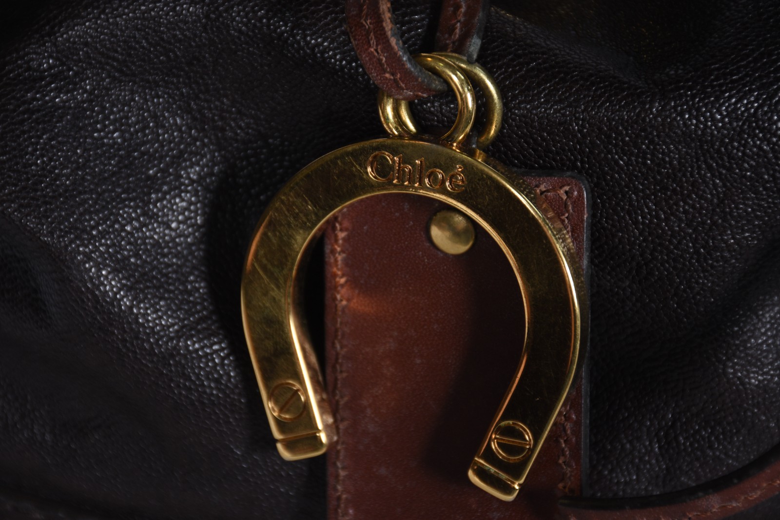 Bolsa feminina de couro com metais dourados. - foto 6 de 10