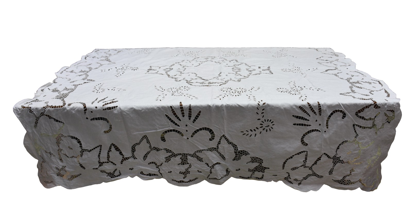 Toalha de mesa de linho bordado. Pequenas manchas. - foto 1 de 4
