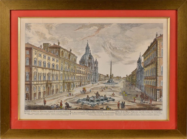 Gravura italiana repres. Piazza Navona- 0,77 x 0,56