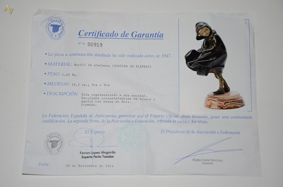 CHIPARUS (1866 - 1947) - Escultura de bronze com marfim representando... - foto 3 de 3