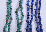 Dois colares - turquesa e lapis Lázuli - comp. ... - Dois colares - turquesa e lapis Lázuli - comp. 43 cm.