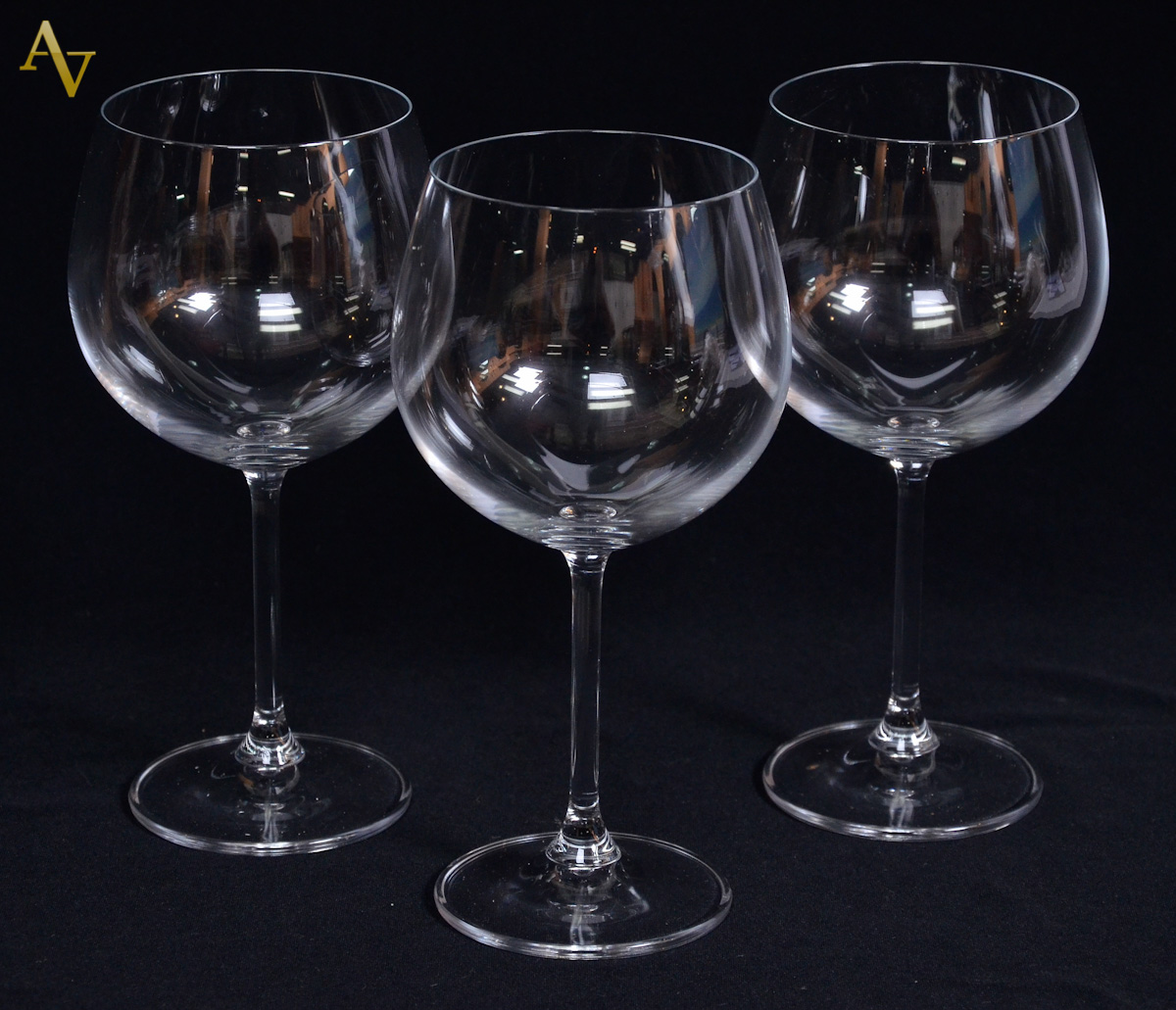 Seis cálices para vinho feitio balloon.