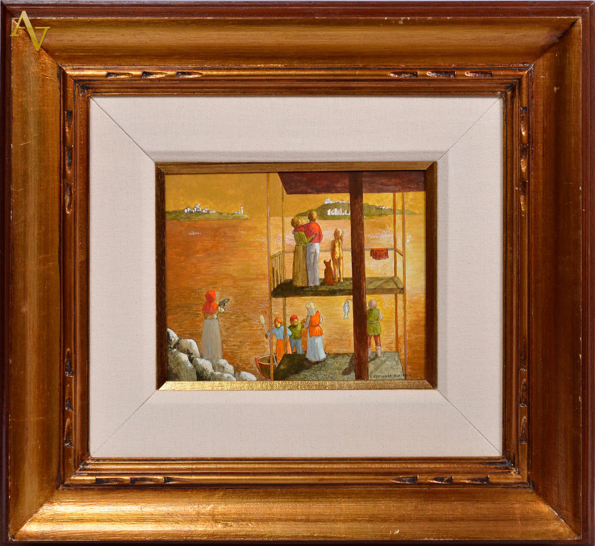 BORGERTH - Marinha com figuras - ost - 19 x 24 cm.