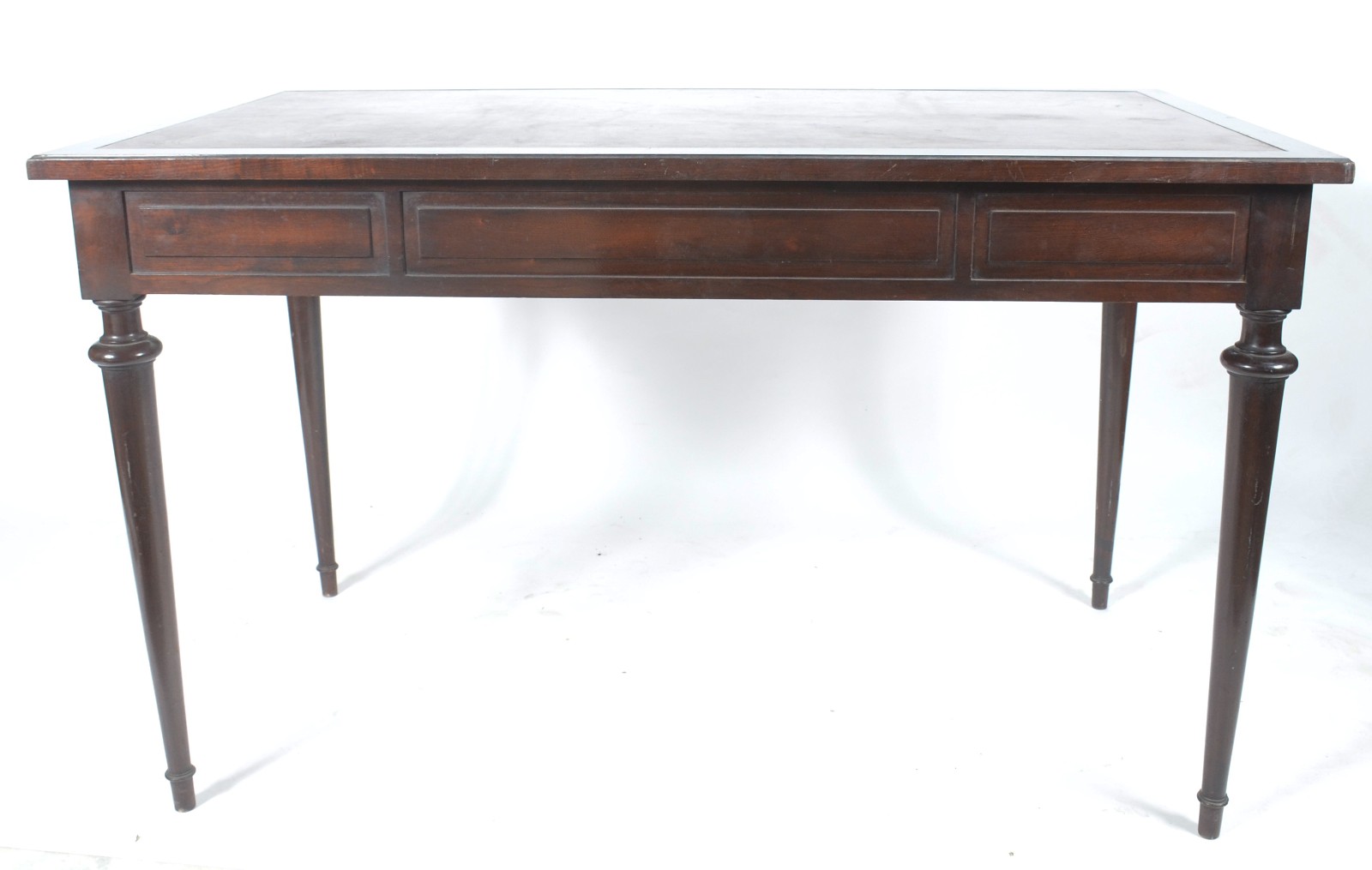 Mesa de escritório de madeira nobre com 3 gavetas, pernas... - foto 10 de 10