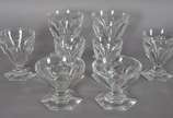 Baccarat (1764),  - Parte de serviço de cristal francês facetado, composto de: 2 taças para água, 2 para vinho branco, 2 para vinho tinto e 2 para champagne. Total: 8 peç