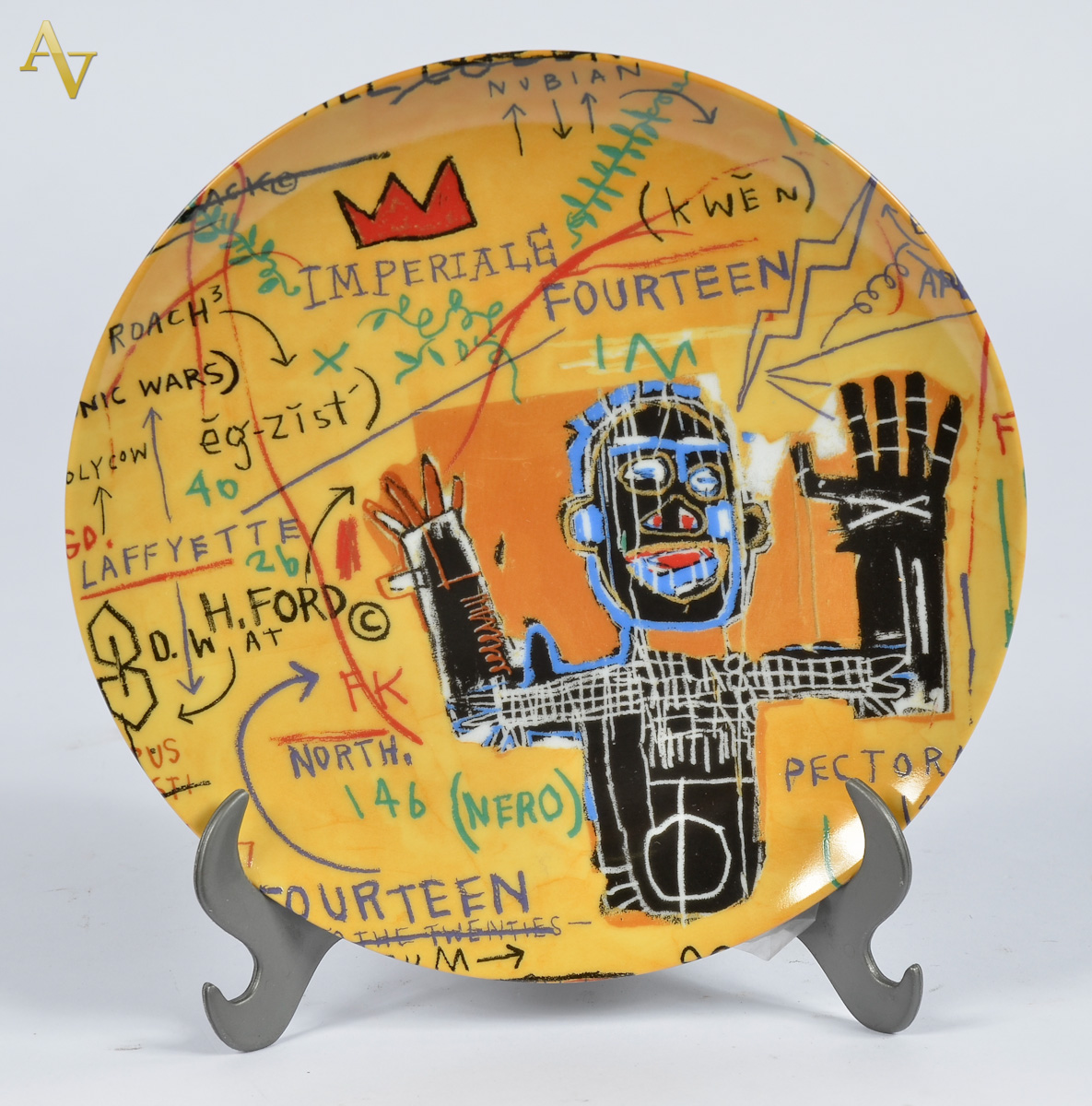 JEAN MICHEL BASQUIAT - Prato de porcelana francesa de Limoges...