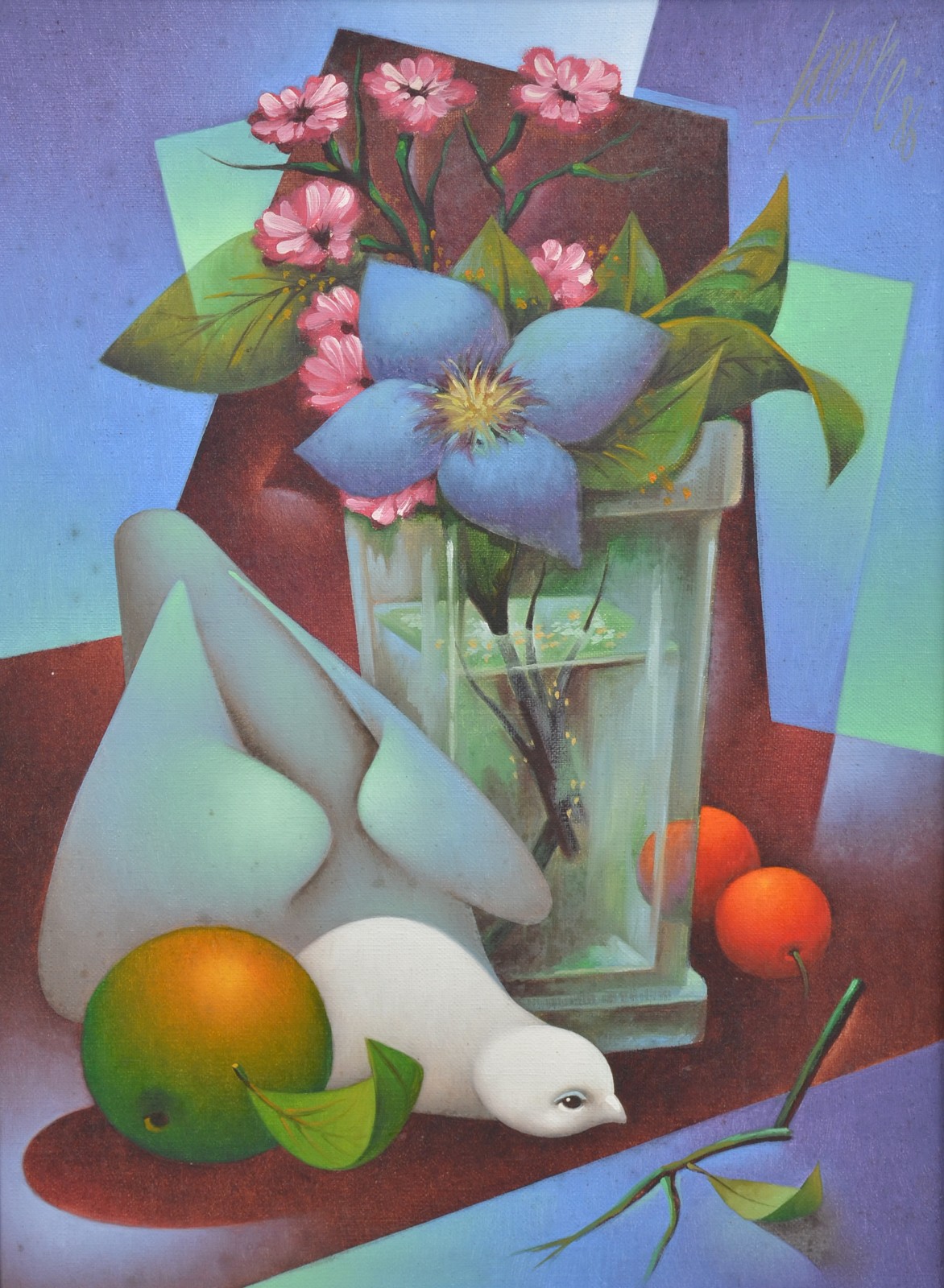 Laerpe Motta (1933), Pombo e flores - foto 1 de 5