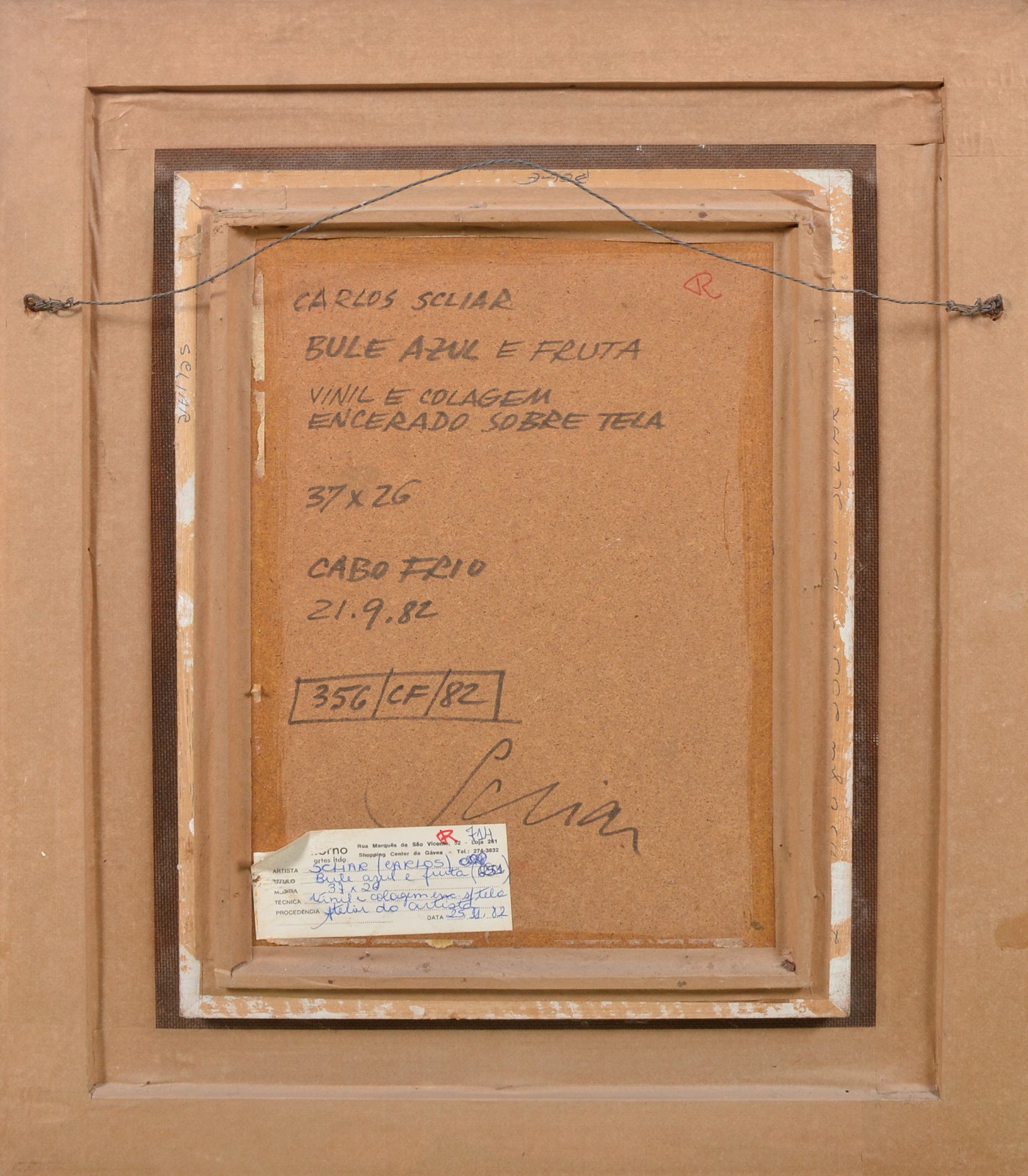 Carlos Scliar (1920-2001), Bule azul e fruta - foto 5 de 6