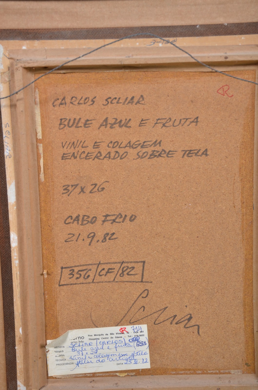 Carlos Scliar (1920-2001), Bule azul e fruta - foto 6 de 6