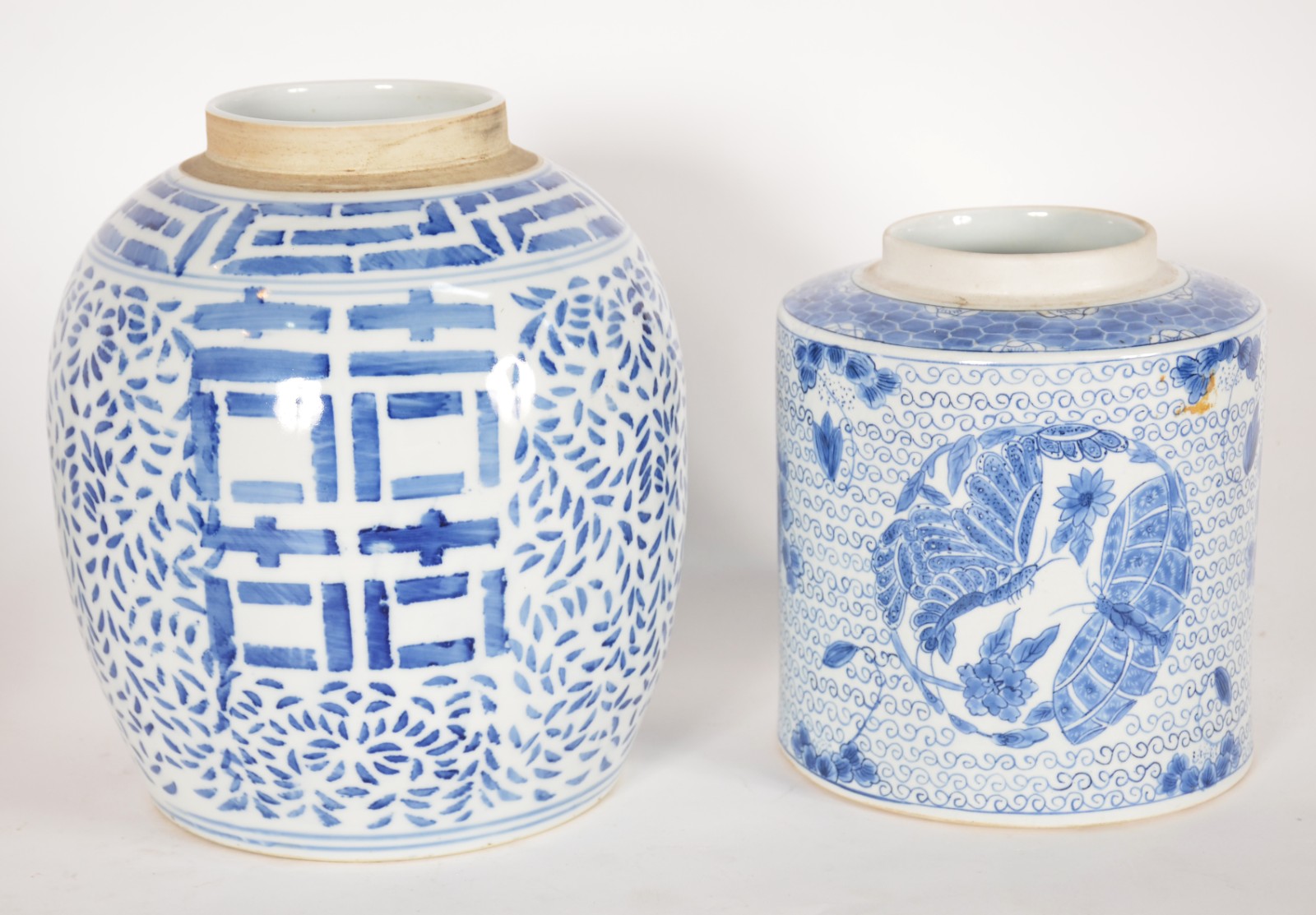 Cinco potiches diversos de porcelana chinesa decoração em azul e... - foto 2 de 11