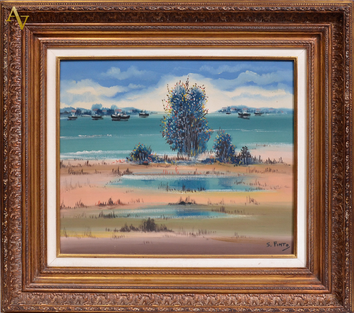 SILVIO PINTO - Marinha - Dec. 60 - ost - 46 x 55.