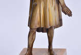 Estatueta de bronze repres.filósofo, base de on... - Estatueta de bronze repres.filósofo, base de onix, alt.total 32 cm.
