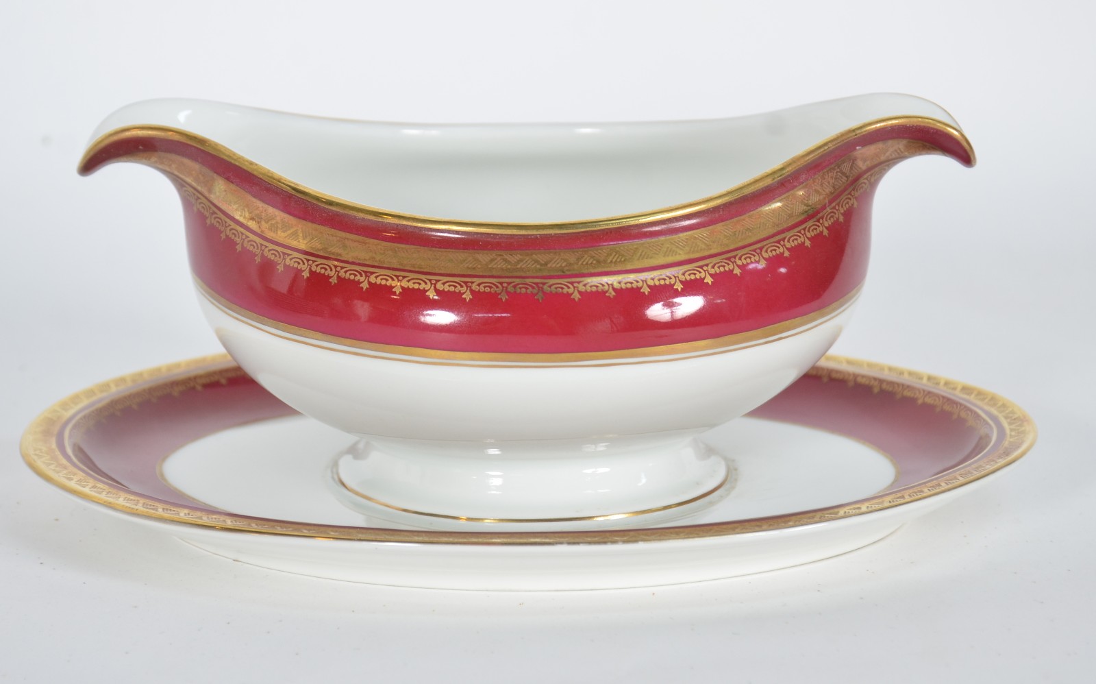Serviço de jantar de porcelana Rosenthal borda bordeaux e guirlandas... - foto 3 de 8