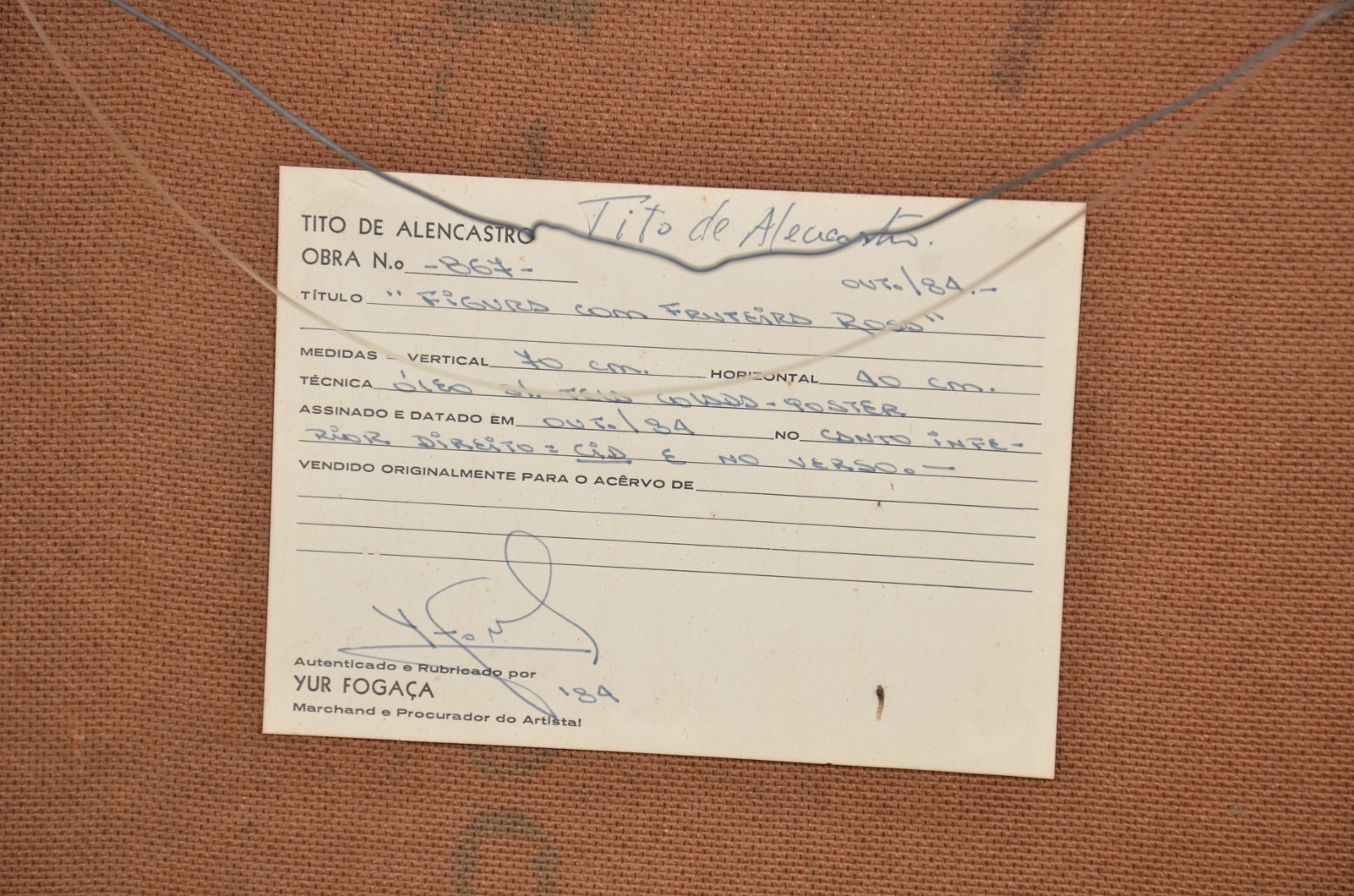 Tito de Alencastro (1934-1999), Figura Com Fruteira Rosa - foto 5 de 6