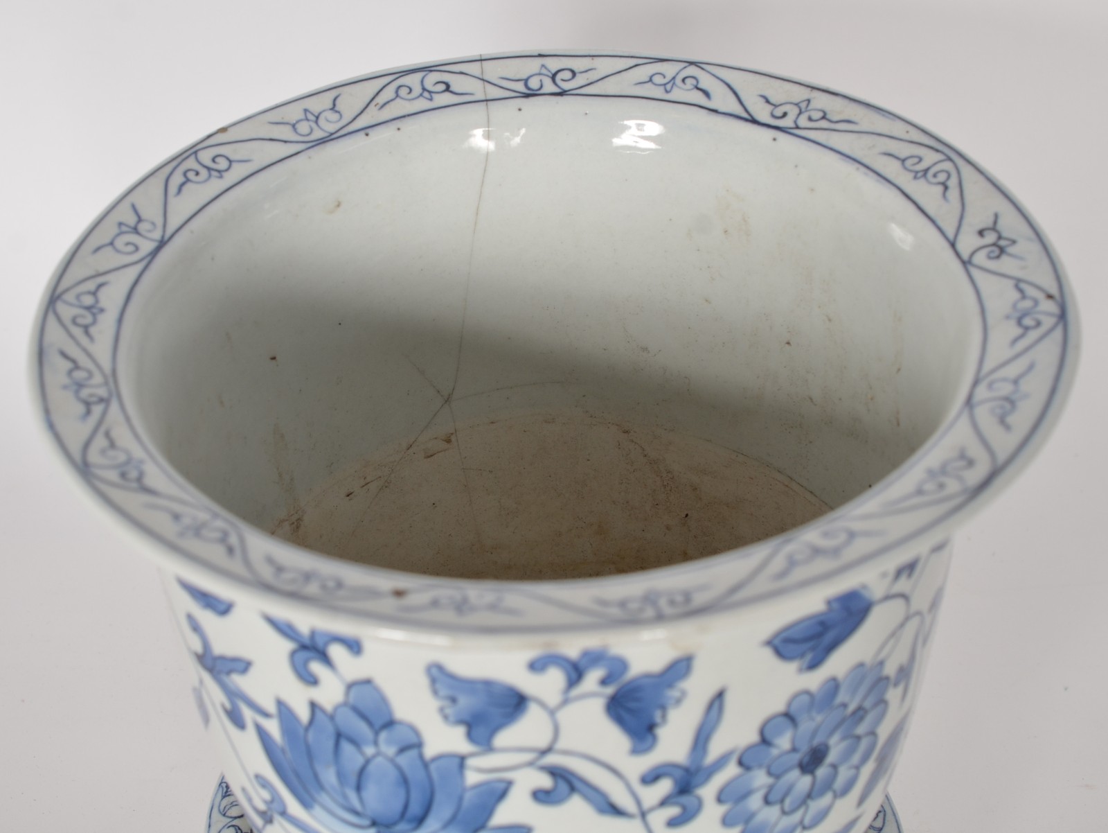 Cinco cachepots redondos de porcelana oriental azul e branca (2 sem... - foto 4 de 11
