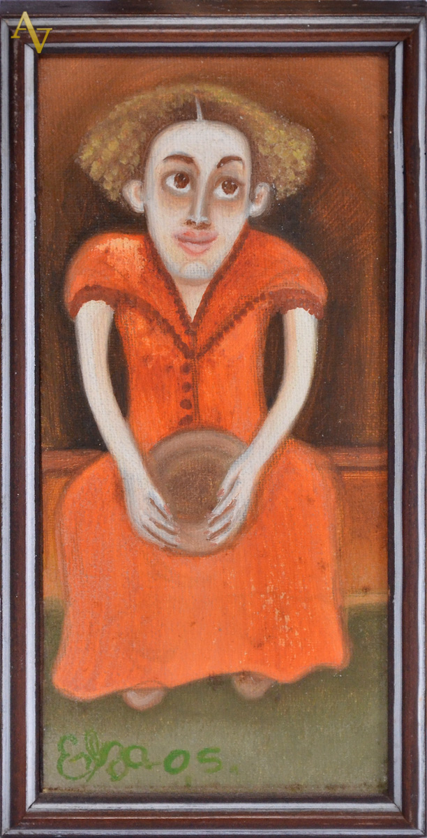ELZA O.S. - Menina com cesto - ose - 16 x 9