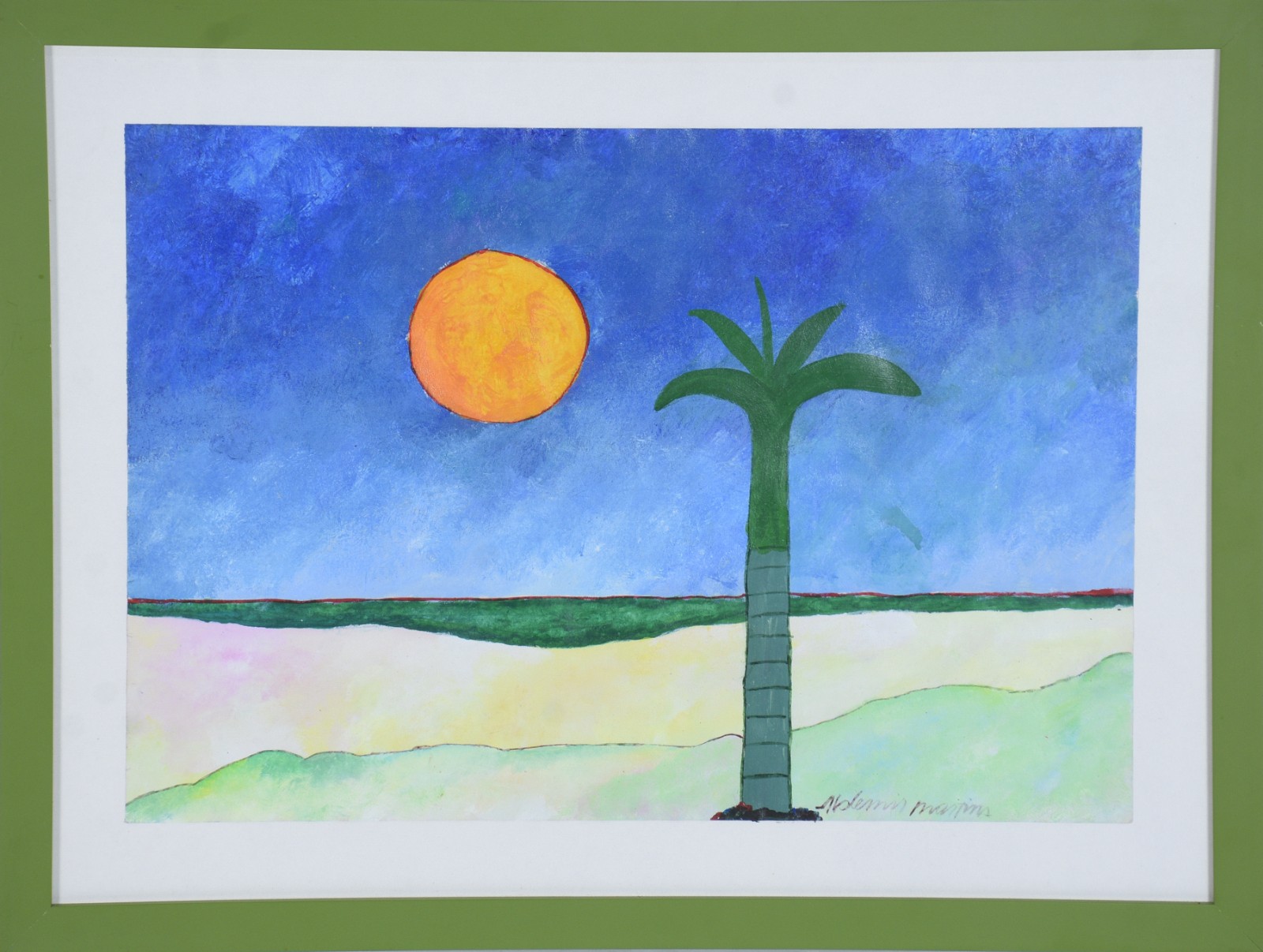 Aldemir Martins (1922-2006), Paisagem Com praia e Coqueiro - foto 2 de 4