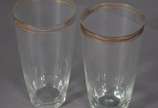 Serviço de cristal com borda dourada composto d... - Serviço de cristal com borda dourada composto de: 12 para champagne, 10 para água, 12 para vinho tinto, 11 para vinho branco, 10 para licor e 11...
