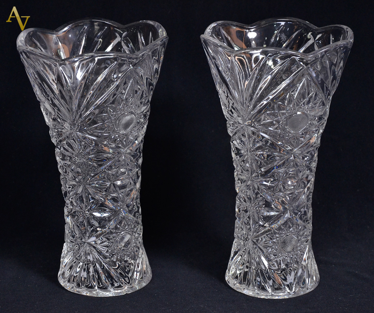 Par de vasos de cristal - alt. 25cm.