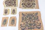 Conjunto de tecidos franceses bordados em tapeç... - Conjunto de tecidos franceses bordados em tapeçaria para assentos e braços de cadeiras.