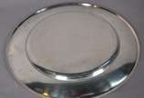 Seis souplats de metal prateado Eberle. Com des... - Seis souplats de metal prateado Eberle. Com desgastes.