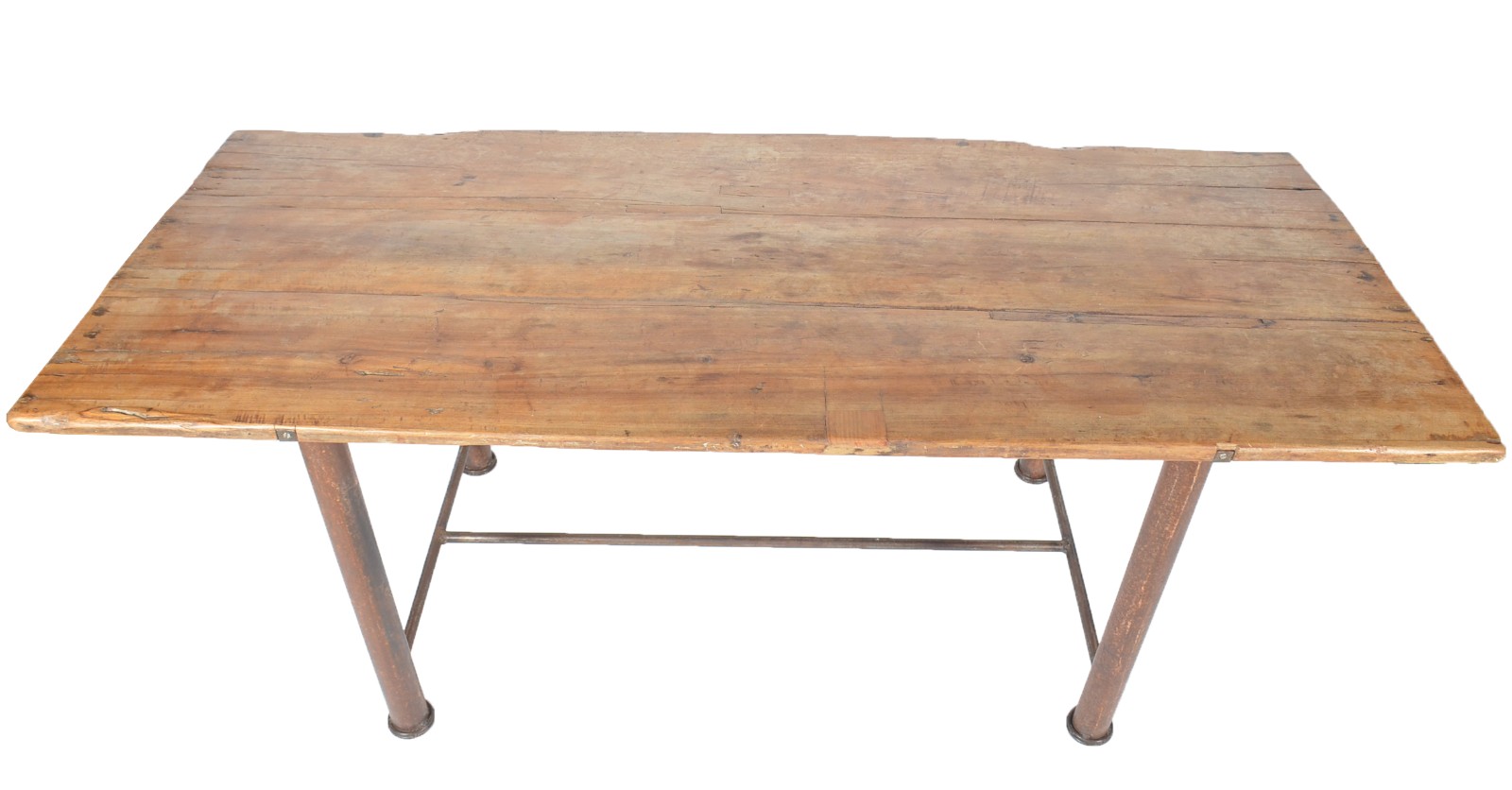 Mesa de jantar de madeira rústica, base de metal (com oxidação)... - foto 3 de 11
