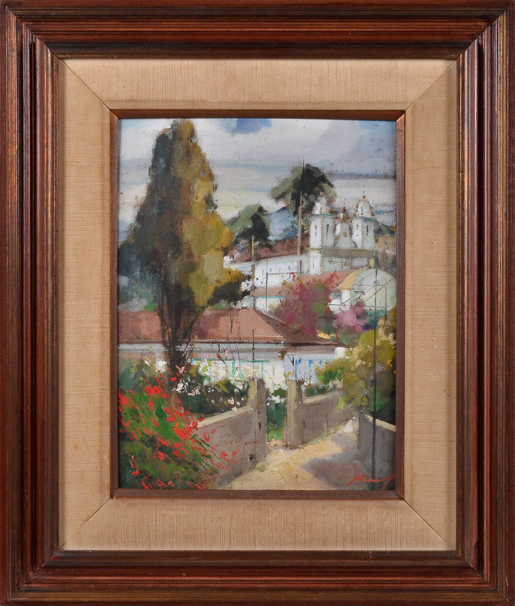 ARMINIO PASCUAL -Paisagem com igreja - ose - 40 X 30