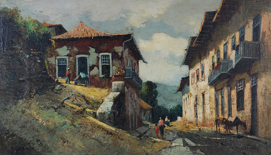 DURVAL PEREIRA (1921 - 1984) - Casario - ost - 70 X 120 - foto 2 de 4