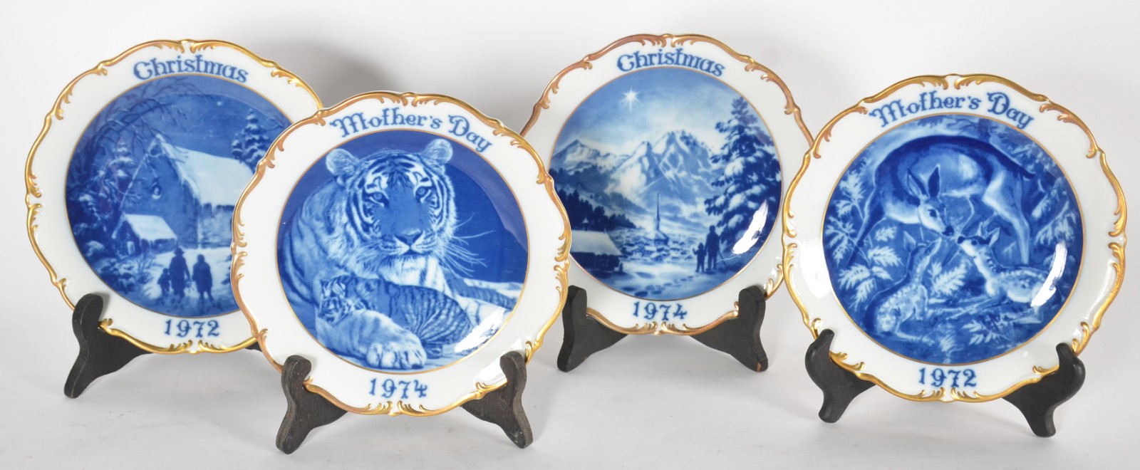 Quatro pratos de porcelana alemã de Dresden, edições limitadas, com... - foto 1 de 6