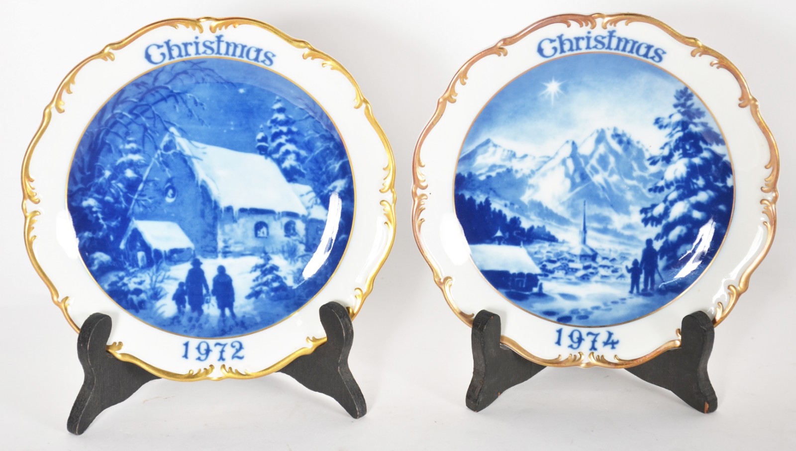 Quatro pratos de porcelana alemã de Dresden, edições limitadas, com... - foto 2 de 6
