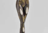 Estatueta de bronze e resina repres. bailarina,... - Estatueta de bronze e resina repres. bailarina, copia de Chiparus, alt. 59 cm.