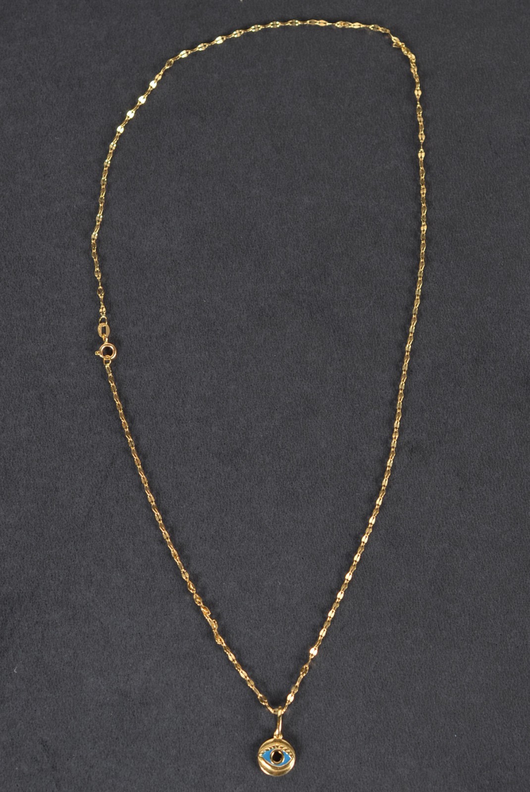 Colar de ouro 18k., contraste 750 com pingente de olho turco. (Por... - foto 2 de 6