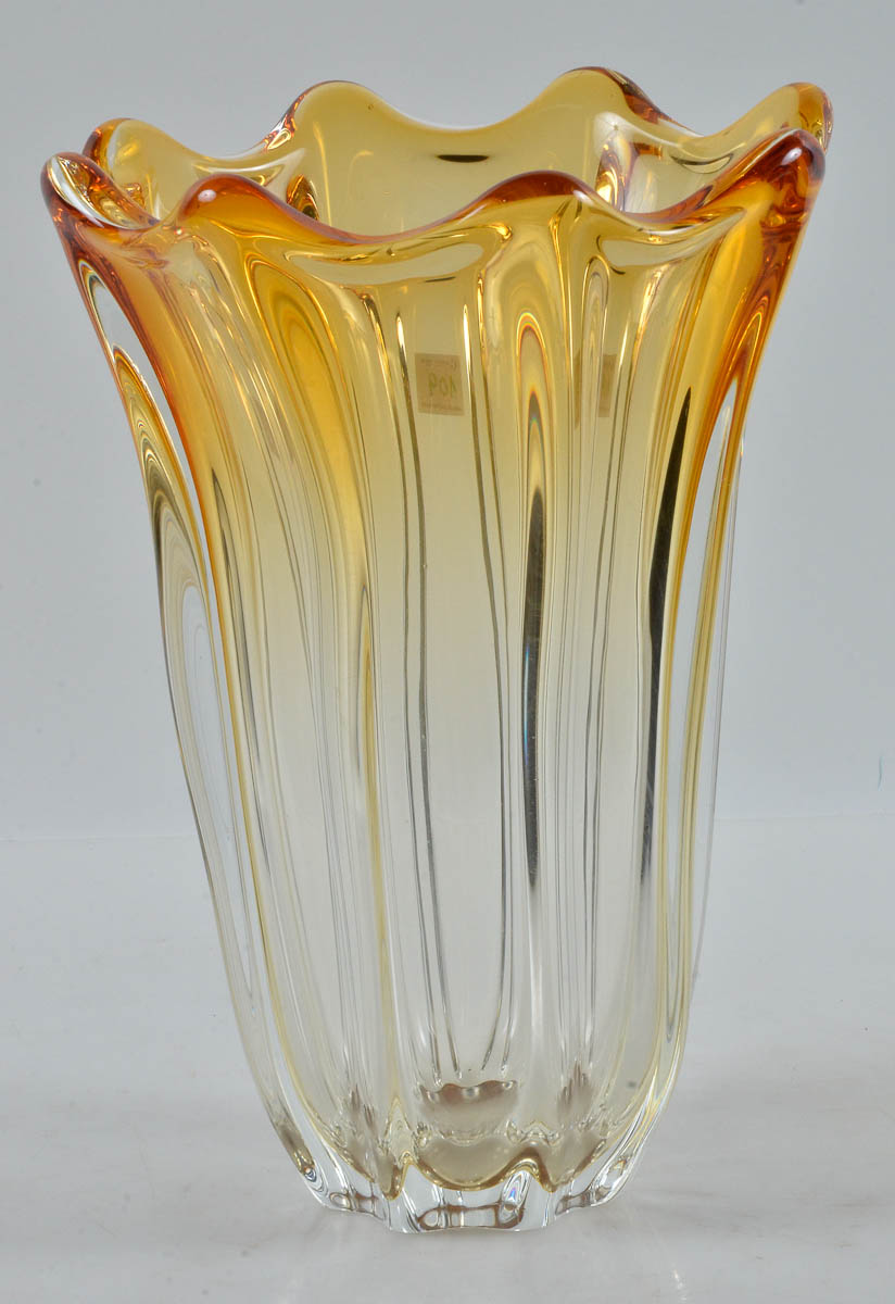 Vaso de murano amarelo - alt. 36- circ. 27