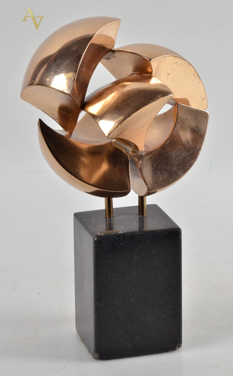 BRUNO GIORGI - Escultura de bronze repres.meteoro, base de mármore...