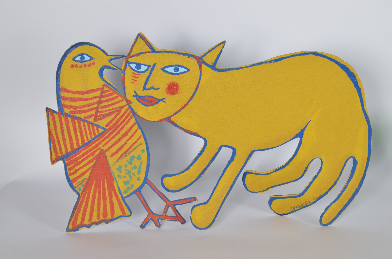 Corneille (1922-2010), Yellow Cat with a Bird - foto 1 de 3