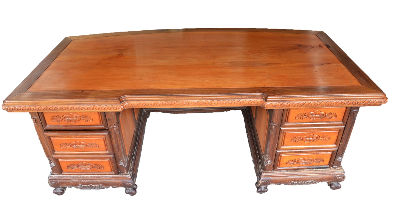 Elegante mesa escrivaninha de madeira nobre toda de encaixe, seis... - foto 4 de 11