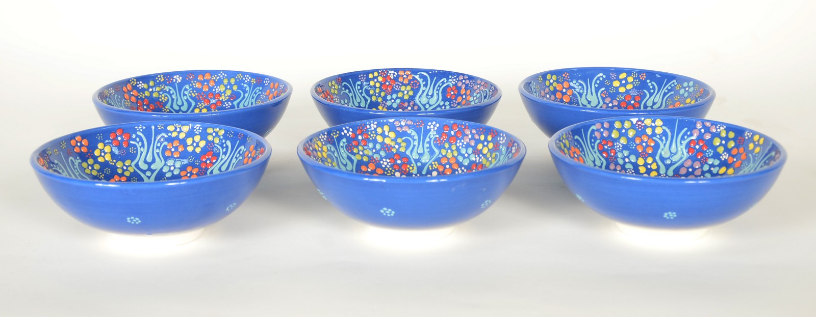 Seis bowls de porcelana espanhola pintadas a mão com mandalas florais... - foto 3 de 8