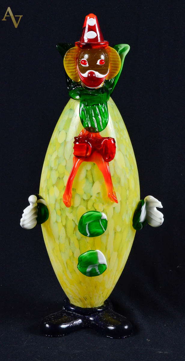 Palhaco de murano amarelo. alt. 35cm.