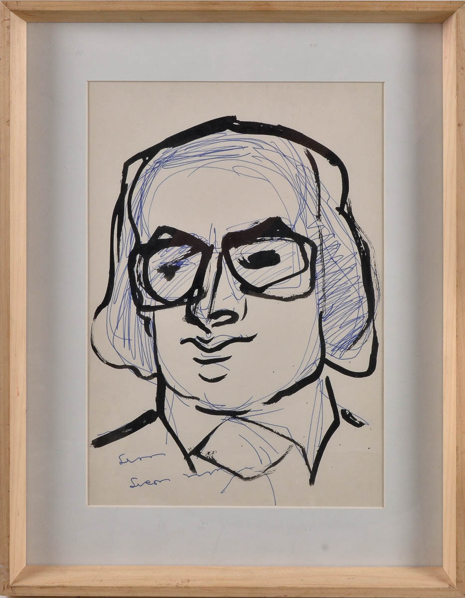 SIRON FRANCO - Retrato - tec. mista - 1947 - ass - 34 x 24cm.