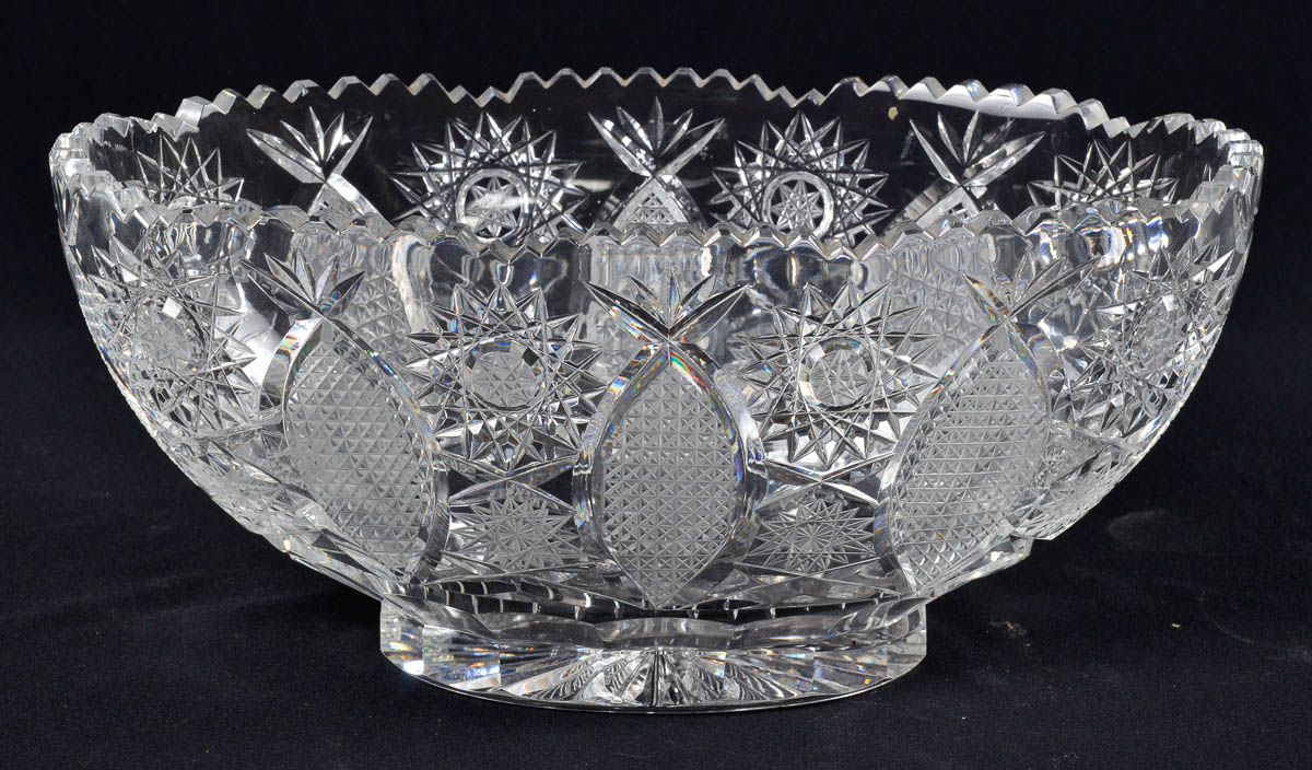 Fruteira feitio gôndola de cristal tcheco; 30 x 24cm