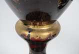 Par de vasos de vidro decorativo pintado. Peque... - Par de vasos de vidro decorativo pintado. Pequenas partes descascando.